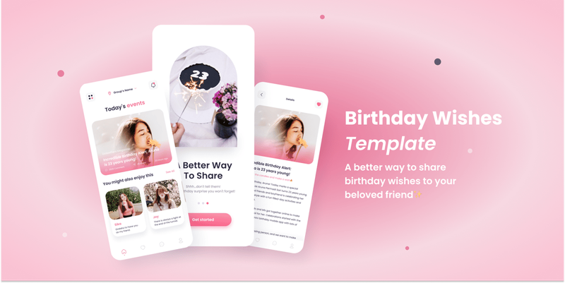 Highlight image for [Template FIGMA] Birthday Wishes Mobile App