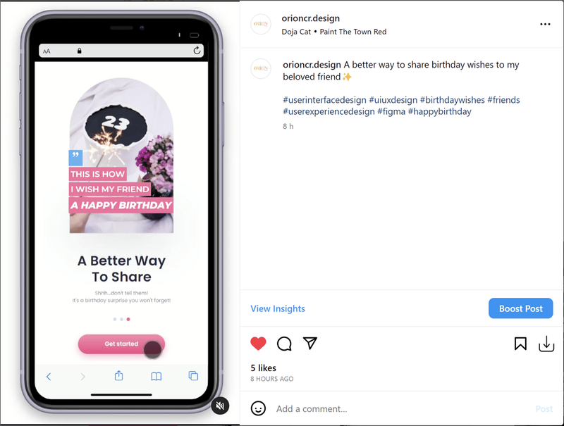 Highlight image for [Template FIGMA] Birthday Wishes Mobile App
