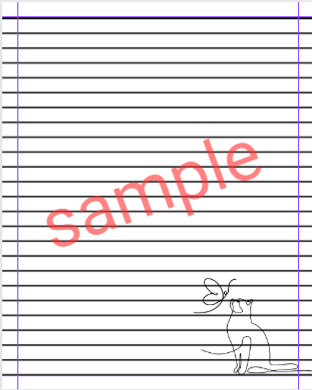 Highlight image 3 for [Printable] Buku Tulis Bergaris Animal Cute