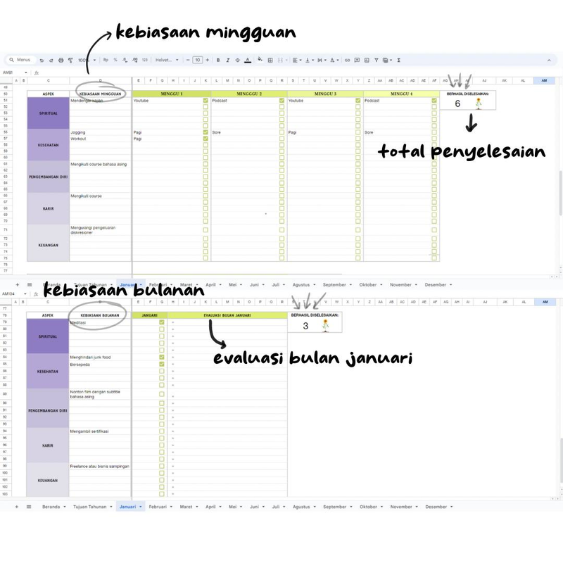 Highlight image for Template Habit Tracker (Gampang dan Lengkap)