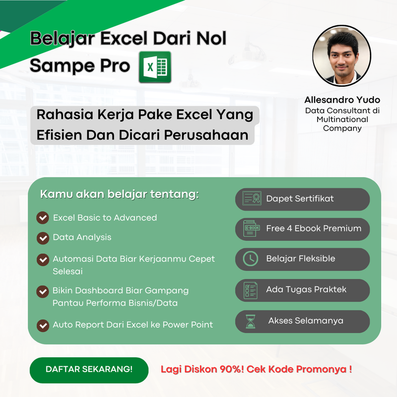 Highlight image for Belajar Excel Dari Nol Sampe Pro, Bisa Automasi/Visualisasi/Analisa Data, dan Hemat Waktu Kerja