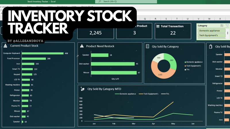 Highlight image for Excel Template: Inventory Stock Tracker