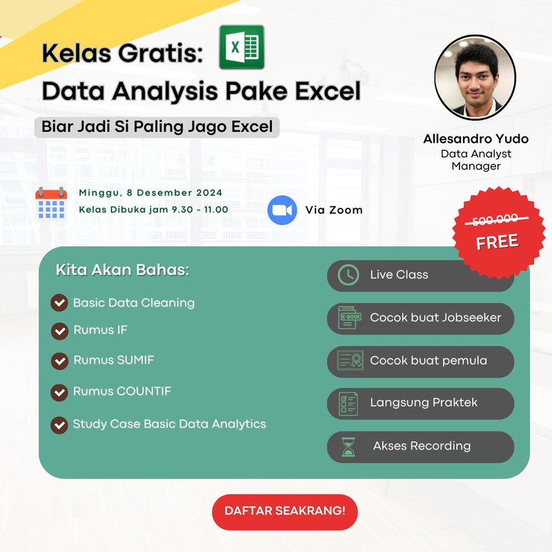 Highlight image for Kelas Gratis: Data Analysis Pake Excel