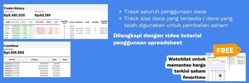 Highlight image 3 for Stock Investment Tracker + Cash Management Spreadsheet