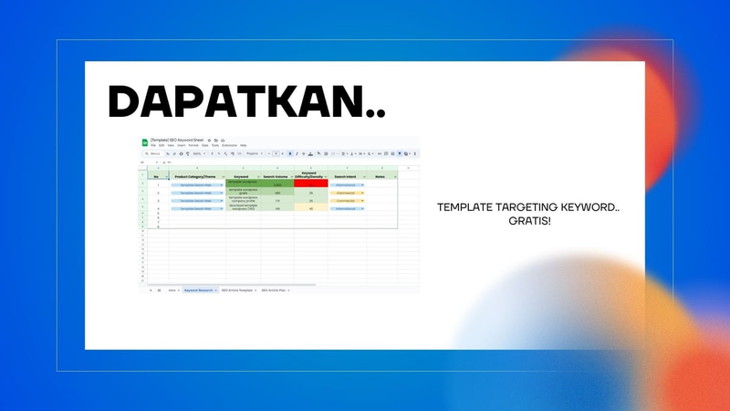 Highlight image 2 for [FREE] SEO Keywords Sheet Template