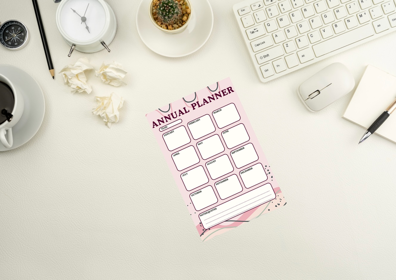 Highlight image 3 for Annual Planner/Planner Tahunan/siap diprint dan diisi sesuai plan bulanan kamu dalam 1 tahun DAPAT 3 WARNA