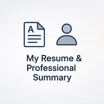 image for My Resume & Professional Summary button