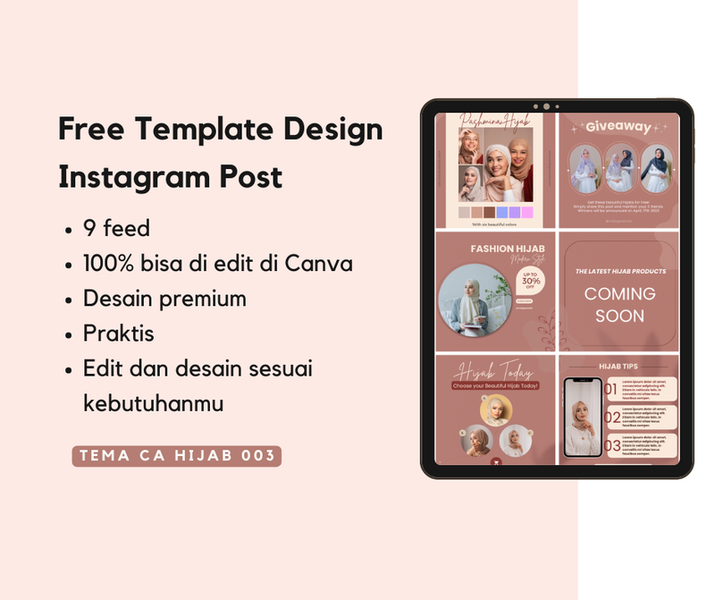 Highlight image for Free Template Instagram Post untuk Bisnis Hijab (Tema CA Hijab 003)