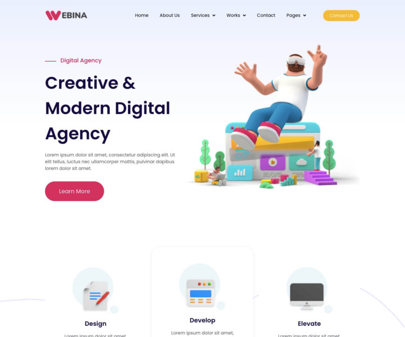 Highlight image for Webina – Business Agency & Startup Elementor Template Kit