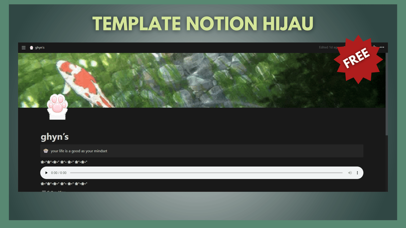 Highlight image for Template Notion - Green for your mind