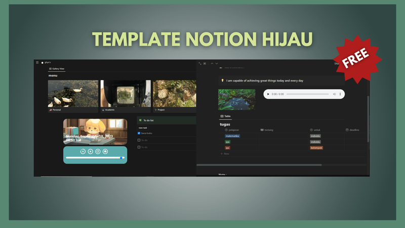 Highlight image for Template Notion - Green for your mind