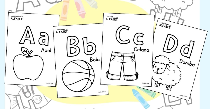 Highlight image for Printable Worksheet: Mewarnai Alfabet untuk Anak PAUD/TK