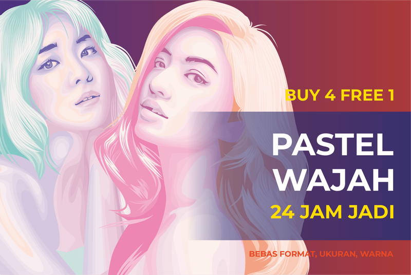 Highlight image 1 for JASA VECTOR PASTEL 1 WAJAH 1 HARI JADI (Khusus Clicky)