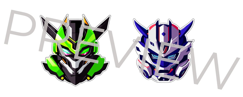 Highlight image for Mecha Stickers Set - PNG