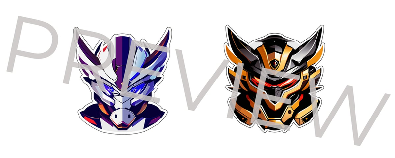 Highlight image for Mecha Stickers Set - PNG