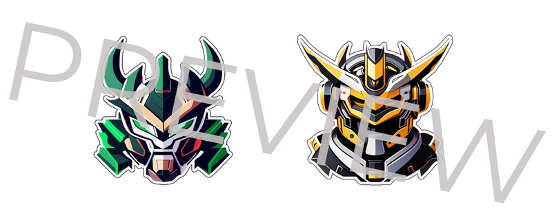 Highlight image for Mecha Stickers Set - PNG