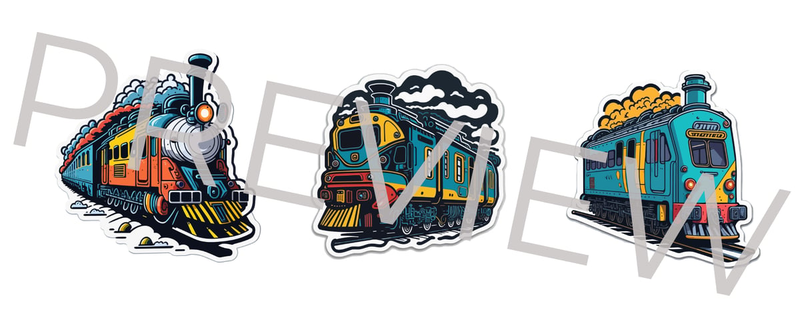 Highlight image for Train Cho Cho Stickers Set - PNG