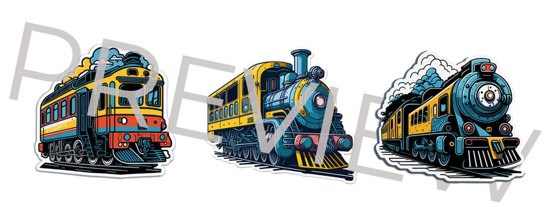 Highlight image for Train Cho Cho Stickers Set - PNG