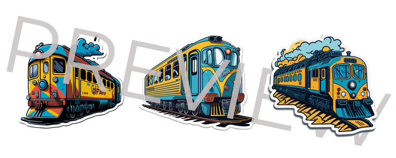 Highlight image for Train Cho Cho Stickers Set - PNG