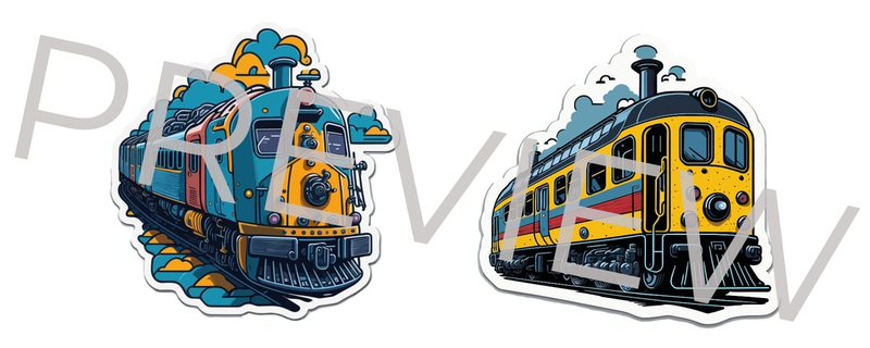 Highlight image for Train Cho Cho Stickers Set - PNG