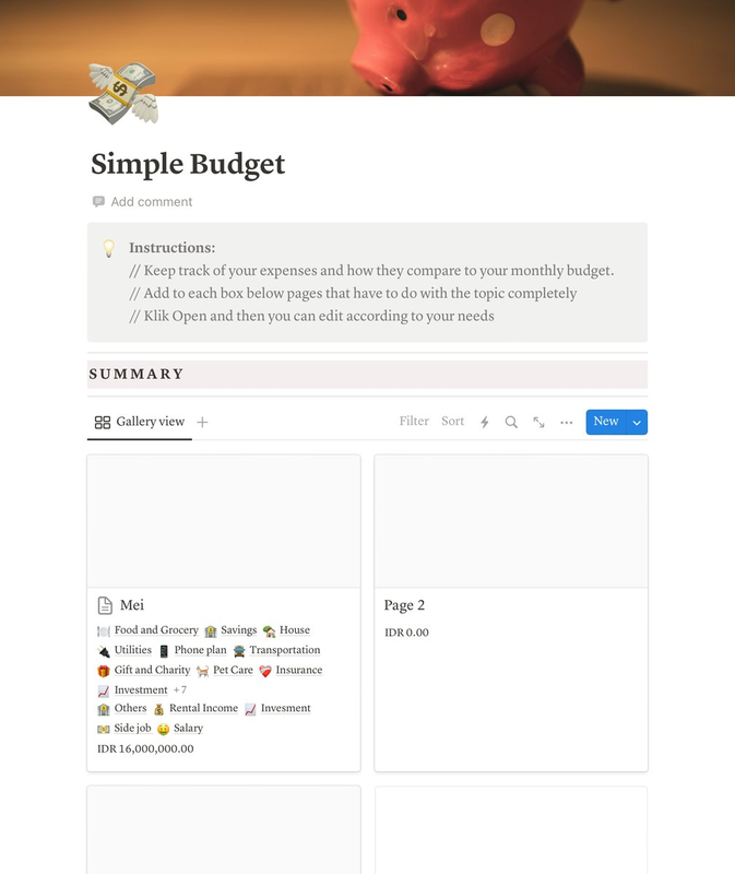 Highlight image for Simple Budgeting Template