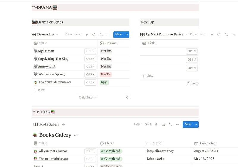 Highlight image for Notion Template: Watchlist movie, tv and books