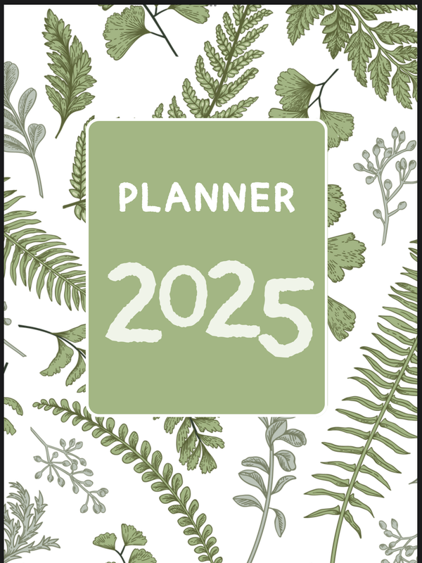 Highlight image for Template Planner 2025 tema hijau