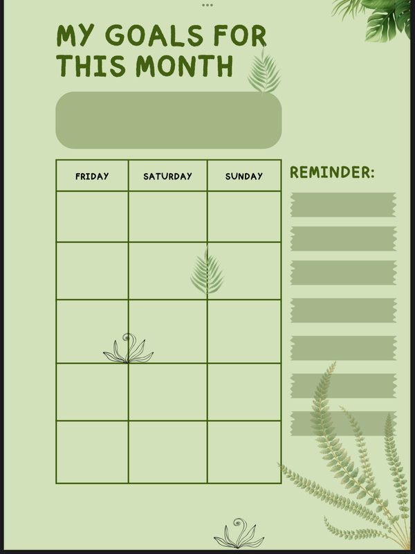 Highlight image for Template Planner 2025 tema hijau