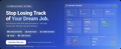 image for Job Hunt Tracker (Tracker lamaran kerja kamu, say #GoodbyeJobLess) button