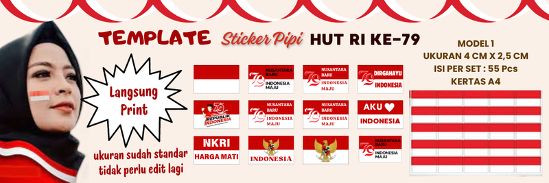 Highlight image for TEMPLATE STICKER BENDERA PIPI HUT RI KE-79