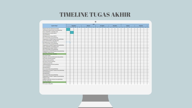 Highlight image 1 for Template Timeline Tugas Akhir "Academic Milestones"