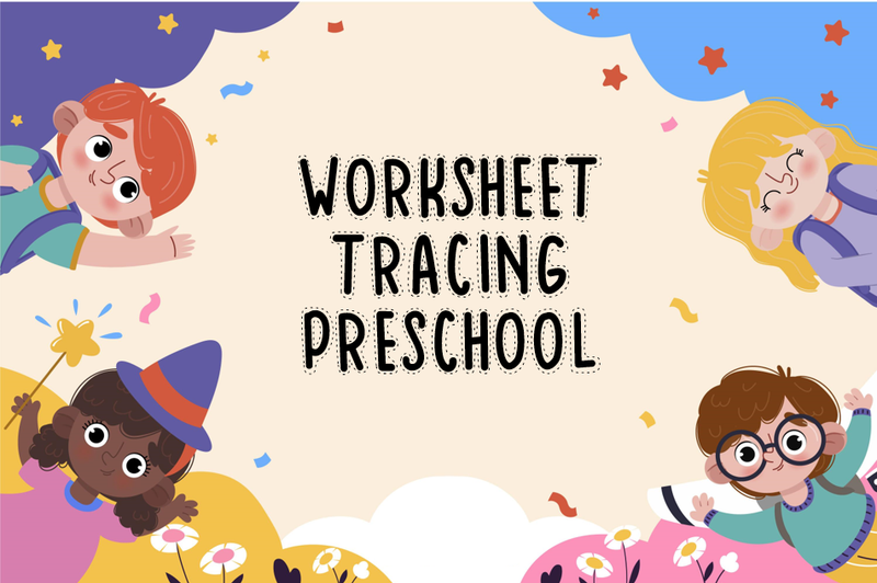 Highlight image 1 for Worksheet Tracing/Menebalkan Garis dan Coloring untuk Preschool