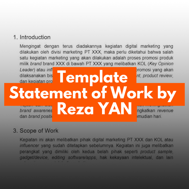 Highlight image 1 for Template SoW (Statement of Work) by Reza YAN