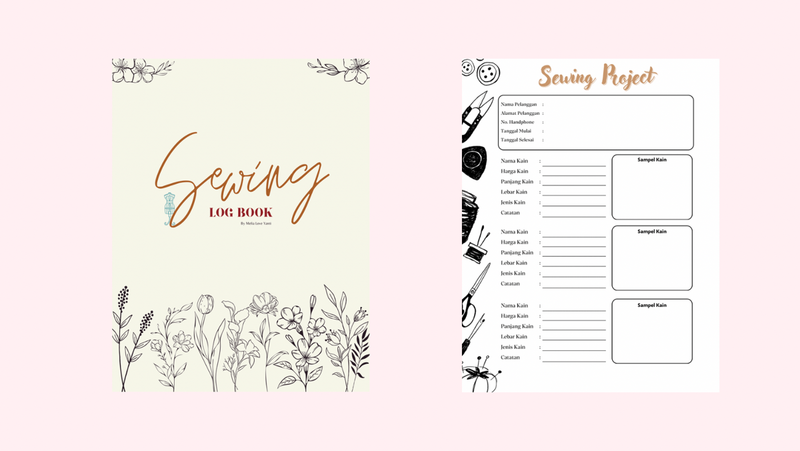 Highlight image for Buku Catatan Penjahit - Sewing Log Book Full Version PDF Template 