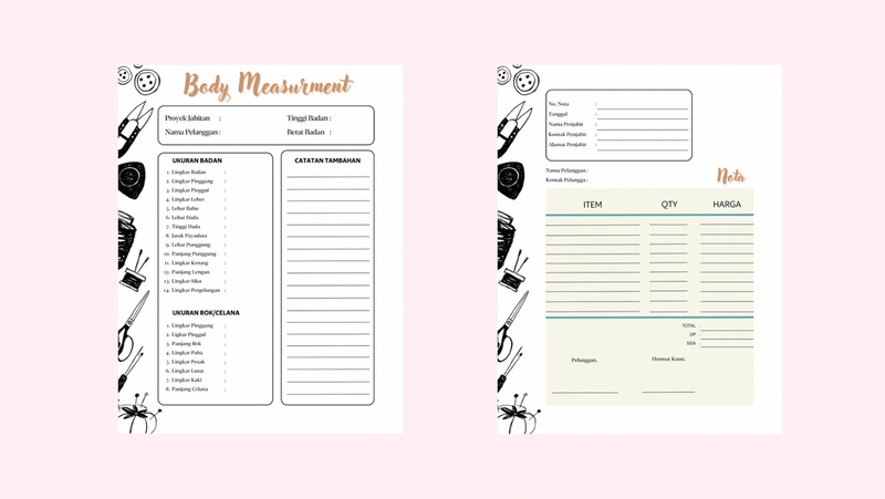 Highlight image for Buku Catatan Penjahit - Sewing Log Book Full Version PDF Template 
