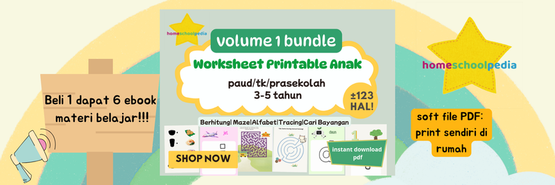 Highlight image for Worksheet Activity Volume 1 - Bundle Anak 3-5 Tahun Homeschoolpedia