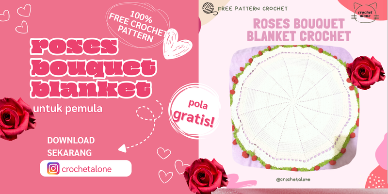 Highlight image for Crochet Roses Bouquet Blanket (Pola Rajut Gratis)