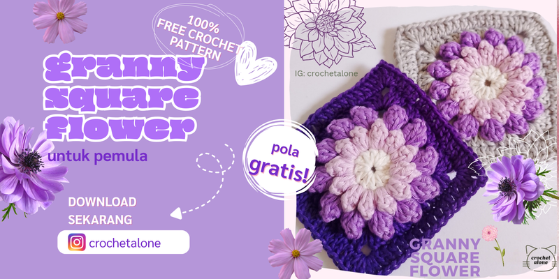 Highlight image for Pola Rajut Gratis Granny Square Flower