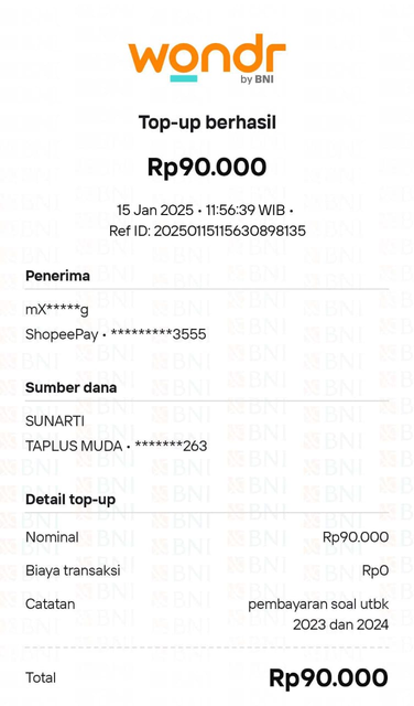 Image for Bukti Transfer yang beli via WA
