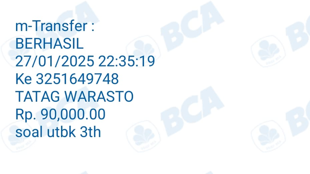 Image for Bukti Transfer yang beli via WA