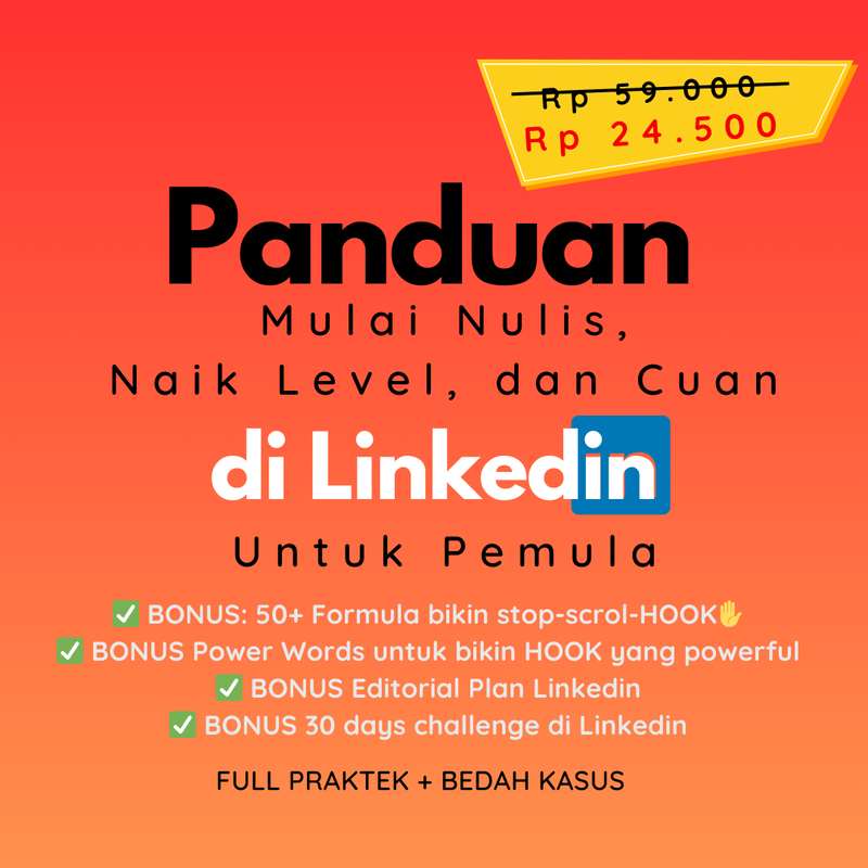 Highlight image for 🚀 Pengen Linkedin Kamu Naik Level? Ini Panduan Mulai Nulis, Naik Level, dan Cuan di Linkedin 🚀