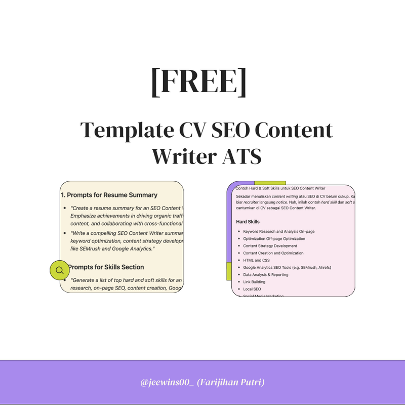 Highlight image for TEMPLATE CV SEO CONTENT WRITER