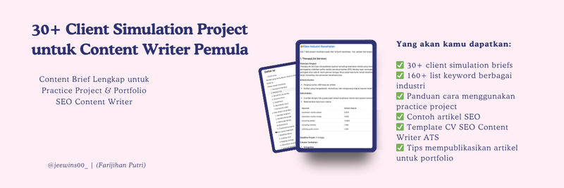 Highlight image for 30+ Client Simulation Project untuk Content Writer Pemula (2026)