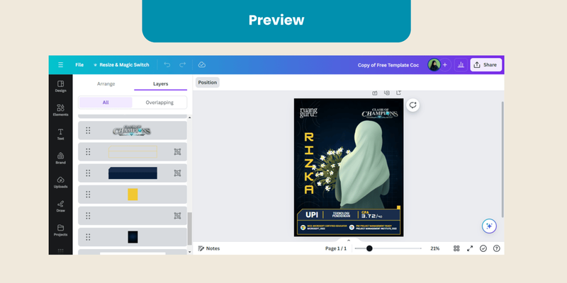 Highlight image 2 for Free canva template - Clash of Champion