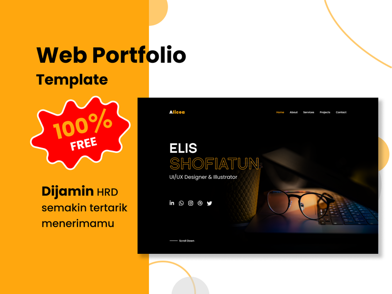 Highlight image 1 for FREE Portfolio Template