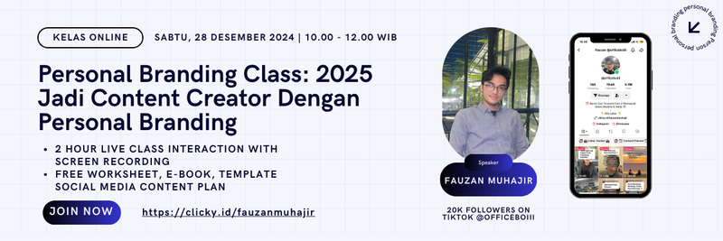 Highlight image for Personal Branding Class: 2025 Jadi Content Creator Dengan Personal Branding