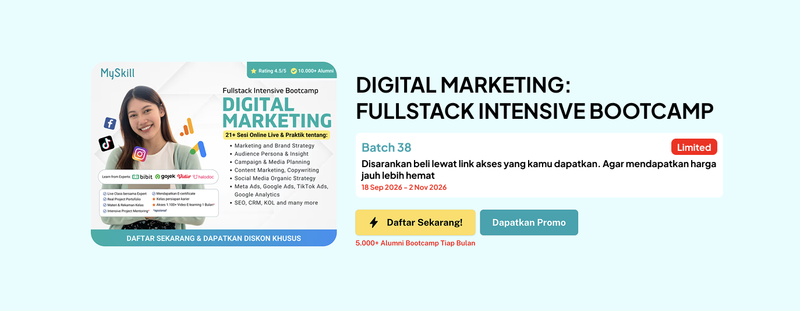 Highlight image for Link Promo Diskon DIGITAL MARKETING: FULLSTACK INTENSIVE BOOTCAMP - Batch 38