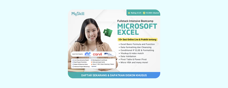Highlight image for Link Promo Diskon MICROSOFT EXCEL BASIC TO ADVANCED: FULLSTACK INTENSIVE BOOTCAMP