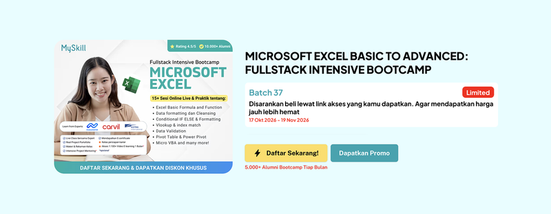 Highlight image for Link Promo Diskon MICROSOFT EXCEL BASIC TO ADVANCED: FULLSTACK INTENSIVE BOOTCAMP