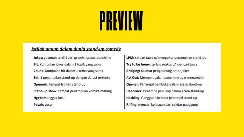 Highlight image for [LIMITED] Modul Singkat Untuk Komika Pemula